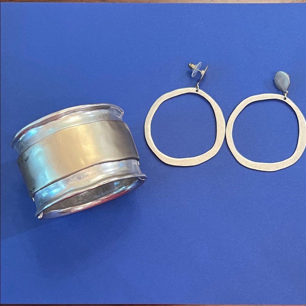 Chico's Silver and Gold Cuff Bracelet